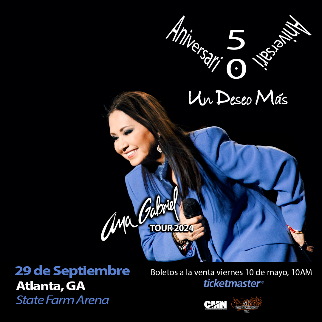 PRESALE ALERT🚨 Use code “ATLANTA” to get your Ana Gabriel tickets early➡️ bit.ly/3UvbuwS