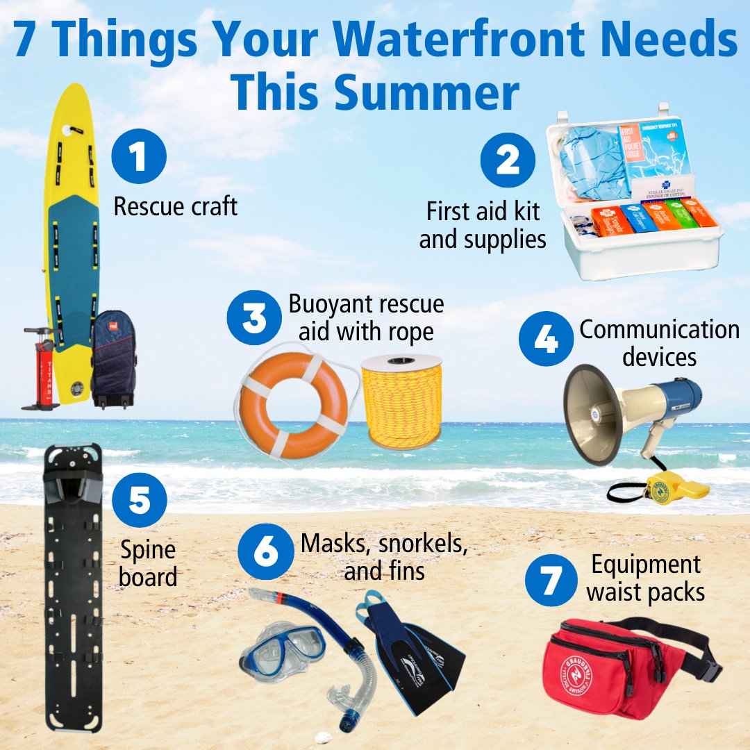 Is your waterfront ready for summer? Here are our 7 must-haves to ensure your season goes swimmingly. Get everything you need and more at LifeguardDepot.com. What else would you add to this list?