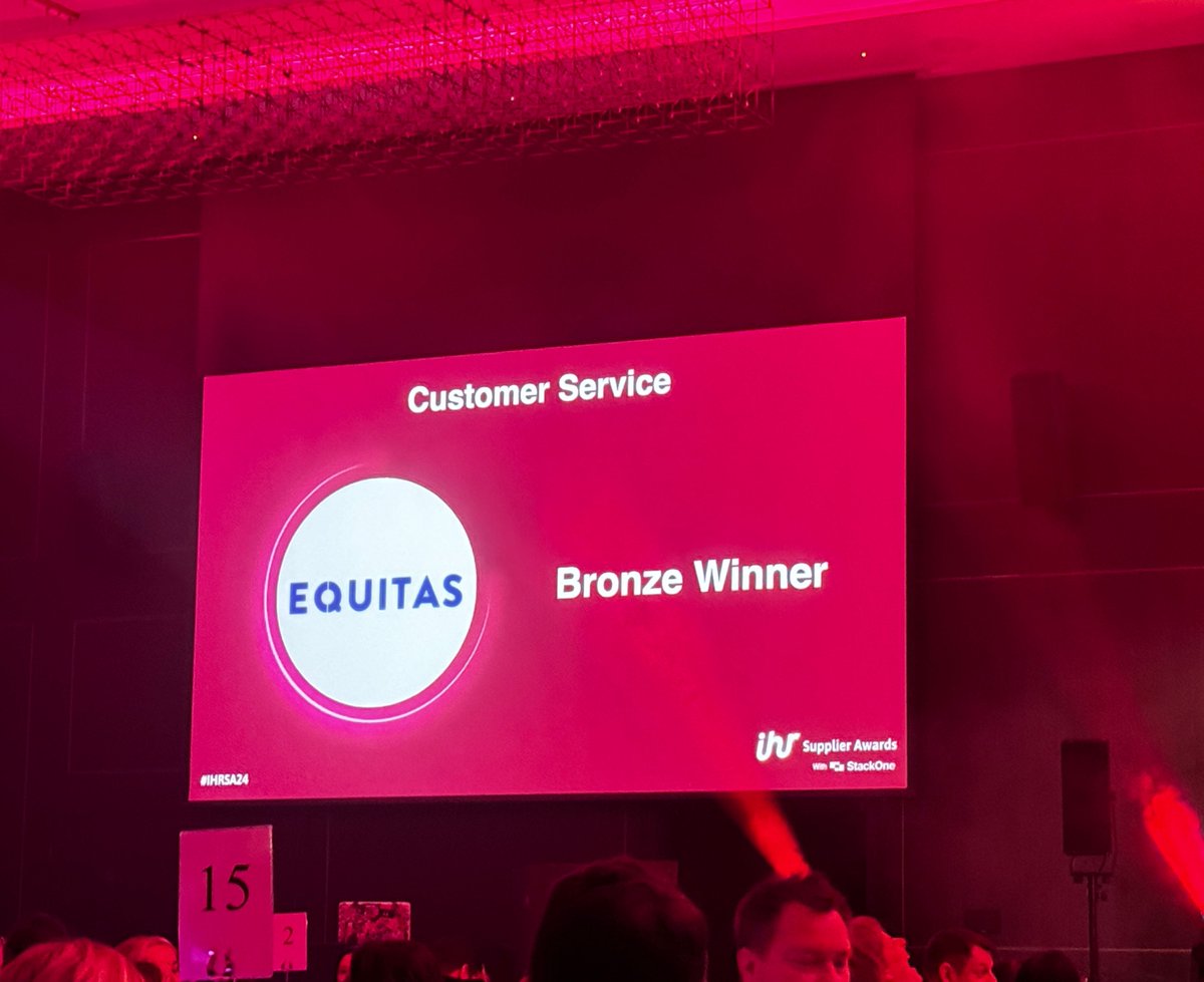 Last week Team Equitas attended the first IHR Supplier Awards and we are thrilled to have won the bronze award for the Customer Service category 🎉

#IHRSA24 #IHR #Recruitment