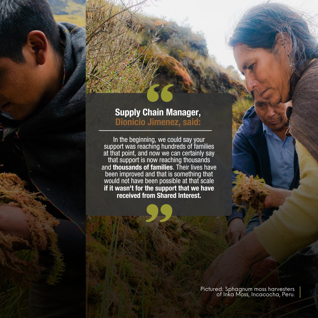 'In the beginning, we could say your support was reaching hundreds of families ... that support is now reaching thousands of families.' - Dionicio Jimenez, Inka Moss Supply Chain Manager, beneficiaries of our climate resilience project. Learn more: lght.ly/e0cgghf
