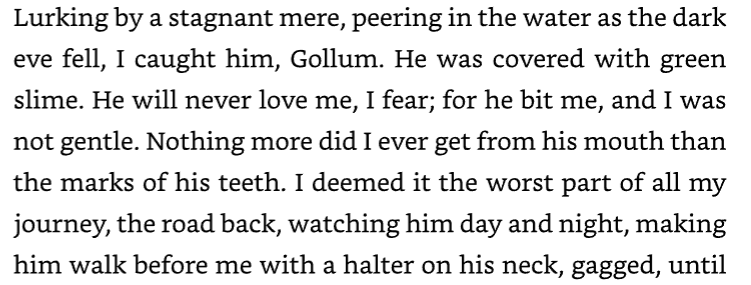 PoorQuentyn's tweet photo. I hope the Gollum hunt movie includes his road trip with Aragorn, canonically the worst days of Aragorn's life https://t.co/QeNsD67hOa