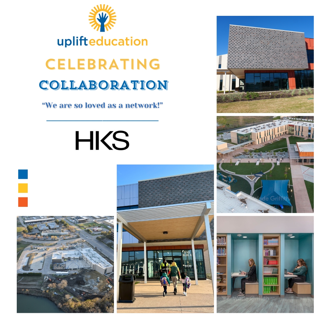 🎉 Celebrating Collaborations! We are thankful to HKS for their contributions to Uplift. The new Uplift Luna campus, our specialized healthcare high school, & the Gradus PreK wing are just a few examples of how HKS has helped convert our learning environments. Thank you, HKS!