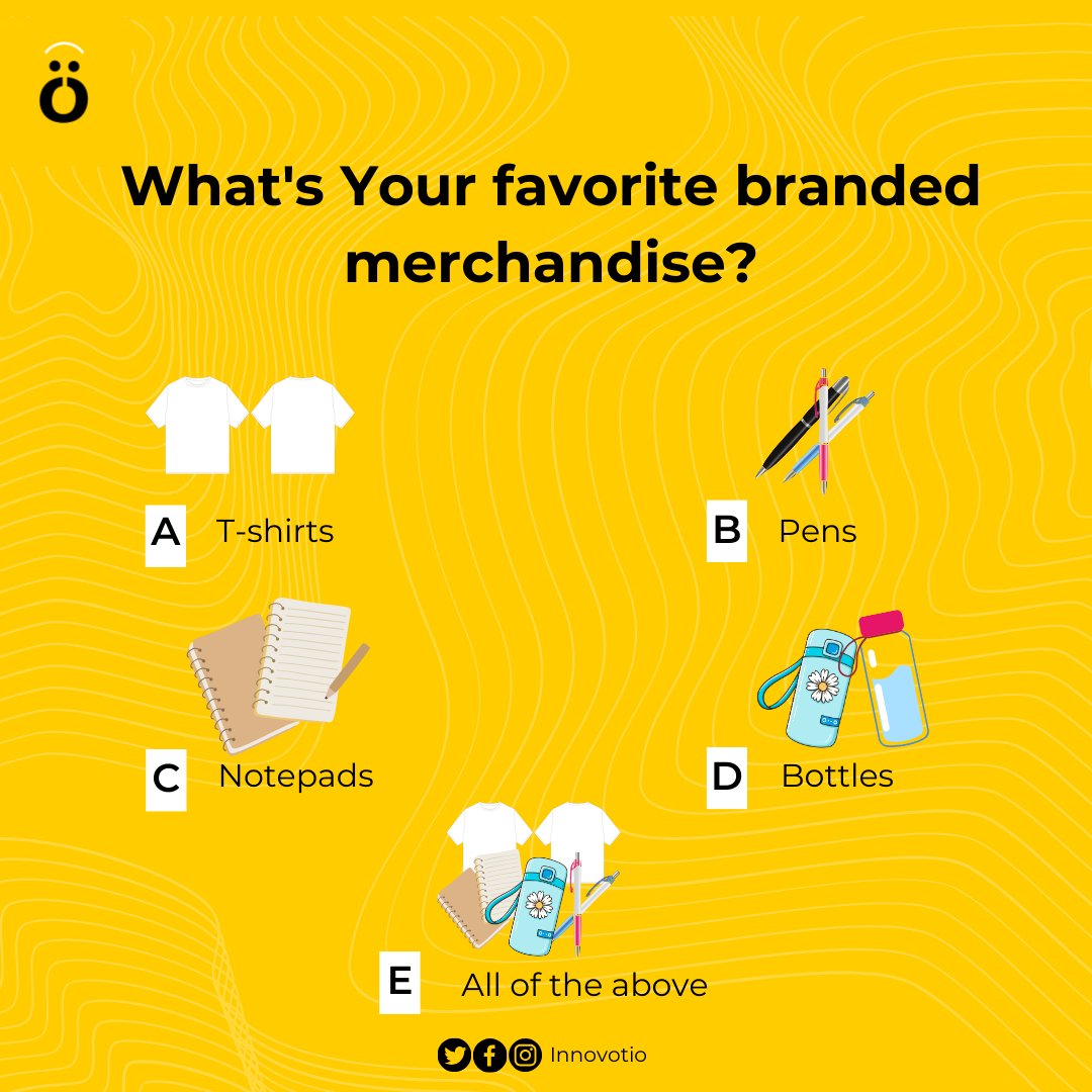 Hey, innovators!!👋

If you were ever asked to pick one item from our branded merchandise, which would you go for?

 #BrandMerch #innovotiomerch #brandedmerchandise
#merchcreation #merchandise