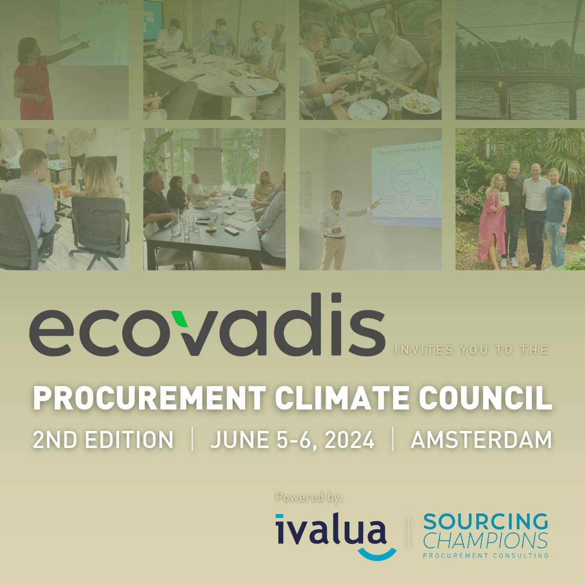 Join EcoVadis at the Procurement Climate Council in Amsterdam on June 5-6. Our colleague Senne Vanderstraeten will be on-site to provide insights on sustainability in procurement and meet with you in an exclusive atmosphere. Register now 👉 ow.ly/V0TM50RyFL8