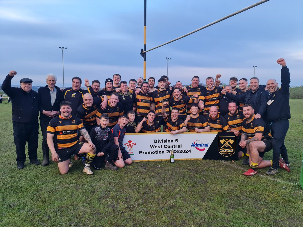 rhigosrugby's tweet photo. 🏉🪓 AXEMEN PROMOTED🪓🏉
‘Rhigos’ That small village club at the top of the Cynon Valley have gained promotion into Divison 4. It’s been a monumental effort from everyone involved to get us over the line.
Thank you all for continued support
#Axemen 🪓 #UppaRhig https://t.co/A05ES3Kl0K