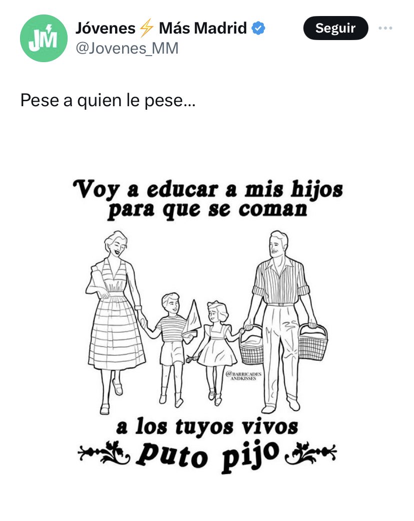 🔝Este es el partido de la ministra MEMA. Mónica García e Iñigo Errejón. Educar a sus hijos para que se coman a otros vivos. ⬇️⬇️