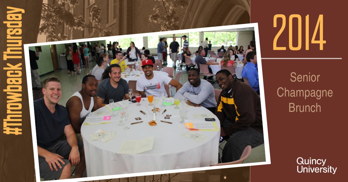 #throwbackthursday
Today we look back to 2014 as we prepare to celebrate with our 2024 seniors at the Annual Champagne Brunch hosted by the National Alumni Board and Alumni Office.  
#QuincyUniversity #champagnebrunch #2024seniors #tbt