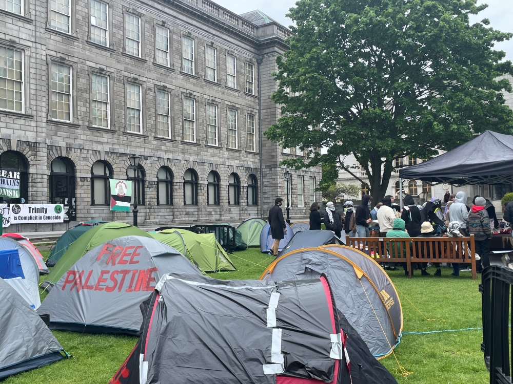 Gaza campus encampments: a tents standoff at Trinity College Dublin. As college authorities cave in to protesters’ demands, @fbasboll reports from TCD’s pro-Palestine camp and what it means for free speech and the death of institutional neutrality. tinyurl.com/tcd-encampment