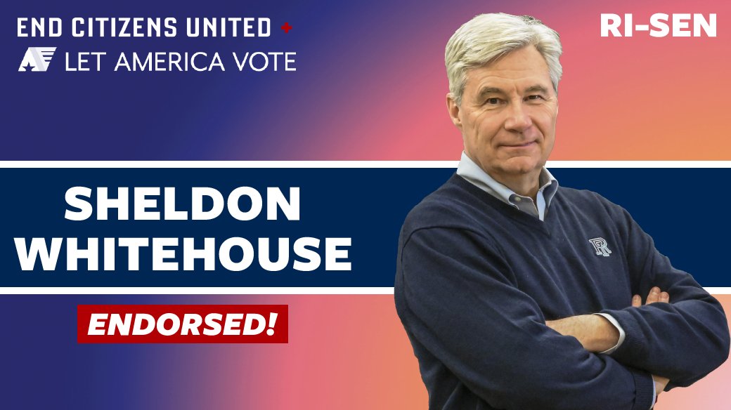 🚨 Endorsement Alert 🚨 We're proud to endorse Sen. @SheldonforRI for reelection in #RISen because he doesn’t take a dime of corporate PAC money and his leadership in the fight for transparency at all levels of government—including the Supreme Court—is second to none.
