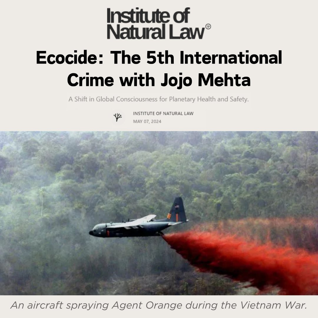 'We envisage a world where causing severe and either widespread or long-term harm to nature is no longer morally or legally acceptable.' Don't miss the Institute of Natural Law’s interview w/our CEO @Jojo_Mehta: instituteofnaturallaw.substack.com/p/ecocide-the-… #StopEcocide