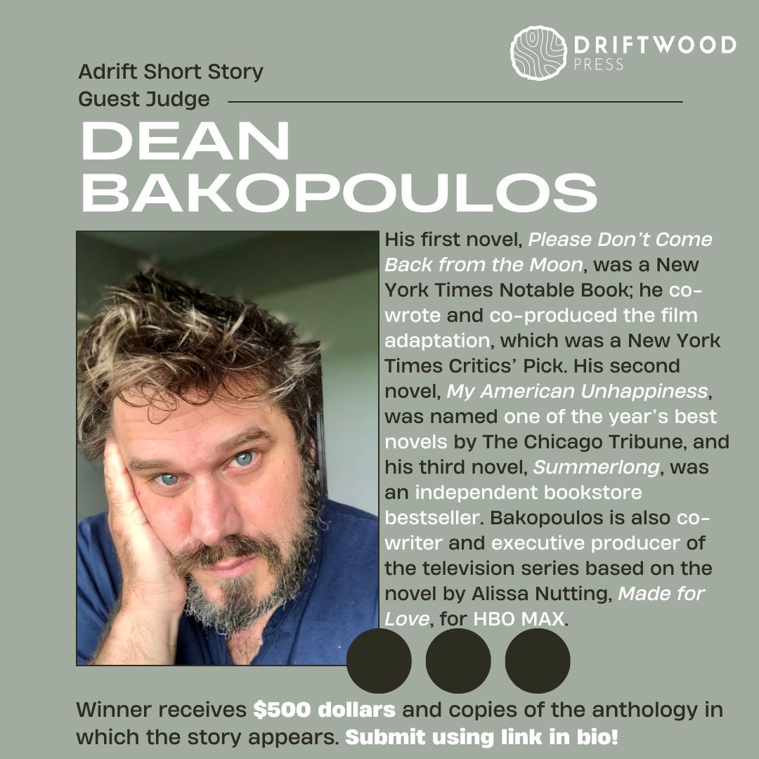 Meet Dean Bakopoulos, guest judge for our Adrift Short Story Contest! He is a novelist, producer, and writer for film and HBO MAX. Winner receives $500 dollars and copies of the anthology in which the story appears. Submit using link in bio! #shortstory #writingcontest #intro