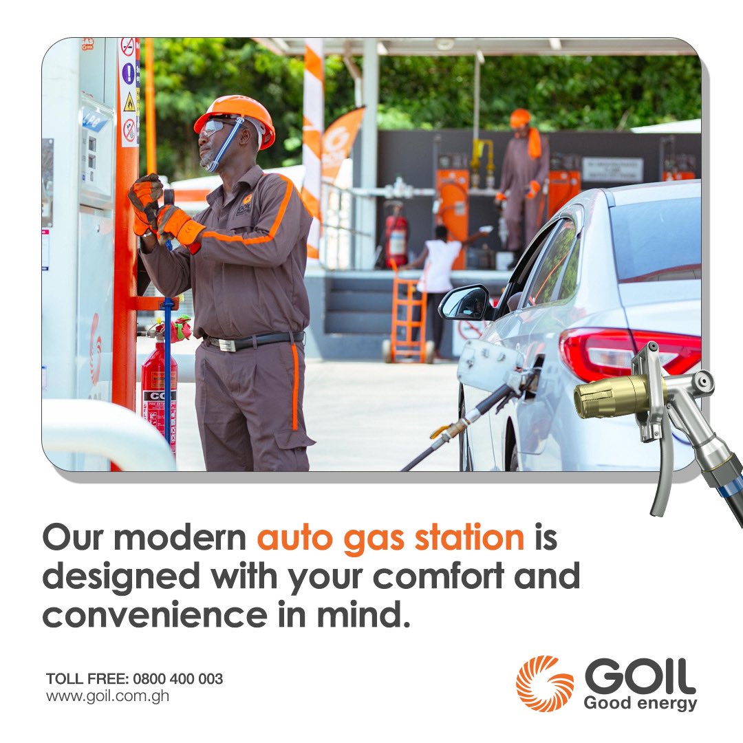 Visit our modern auto gas stations @ CapeCoast Bypass (Cape Coast) & Kentikorono (Kumasi) to access our facilities.
#ModernAutoGasStations
#GOIL
#Goodenergy