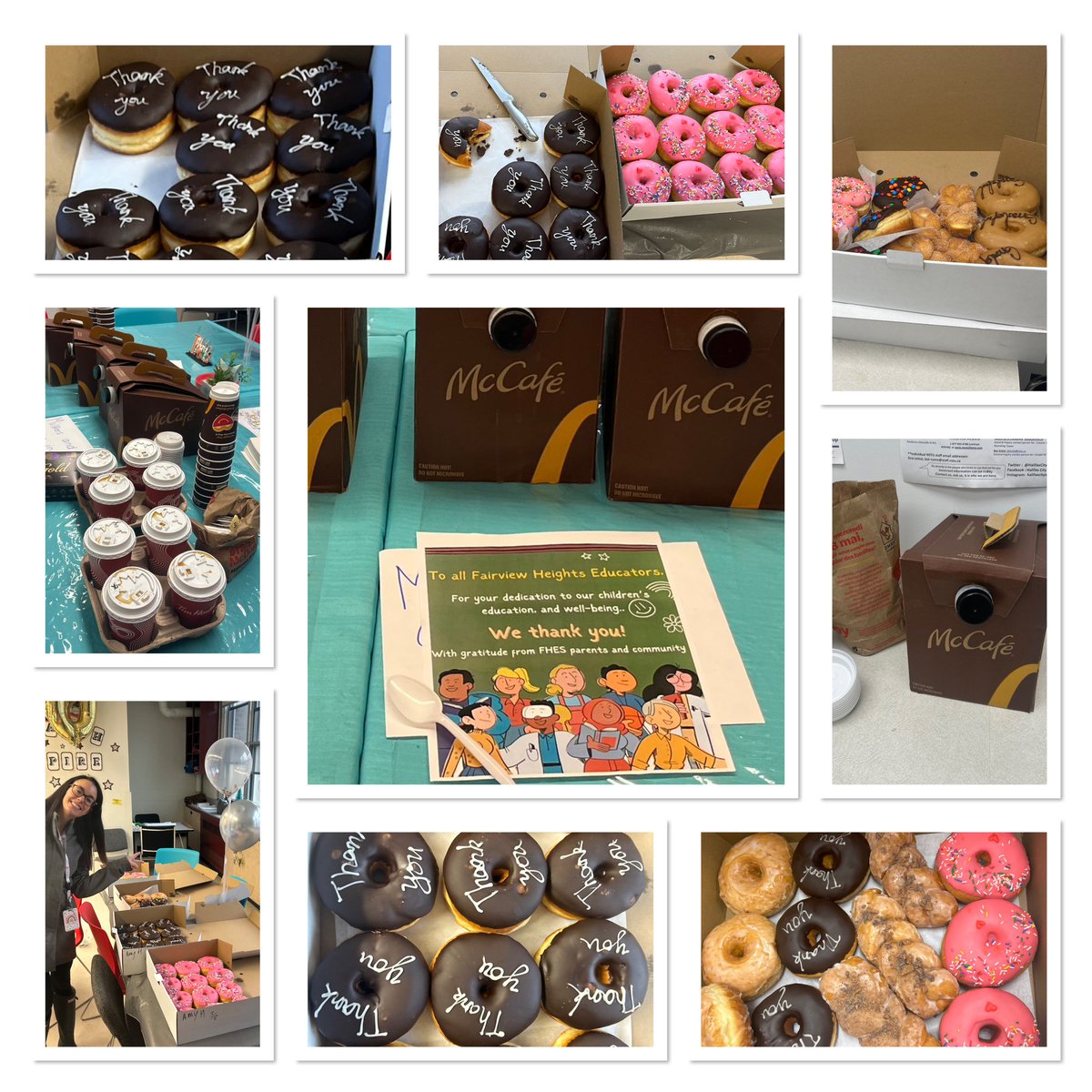 Hot drinks and sweet treats on this rainy day in May for our amazing educators and school team!  Thank you to our SAC and PTA for your support and partnership (and Vandals Doughnuts for the deliciousness!) #TeacherAppreciationWeek2024 
🍩☕️😋❤️🌷