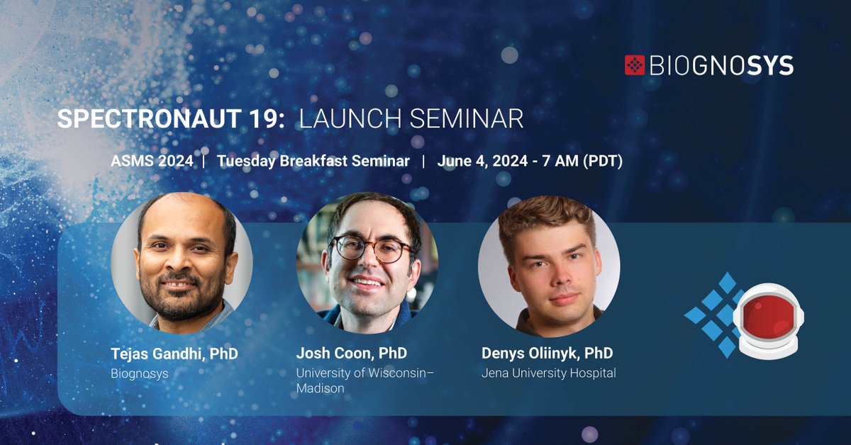 Prepare for lift-off! Spectronaut 19 is coming on June 4 🚀👀 To learn all about the new version, join us for our breakfast seminar at #ASMS2024 🎉🍳☕Learn more and register here: ow.ly/rzQa50RzlfY