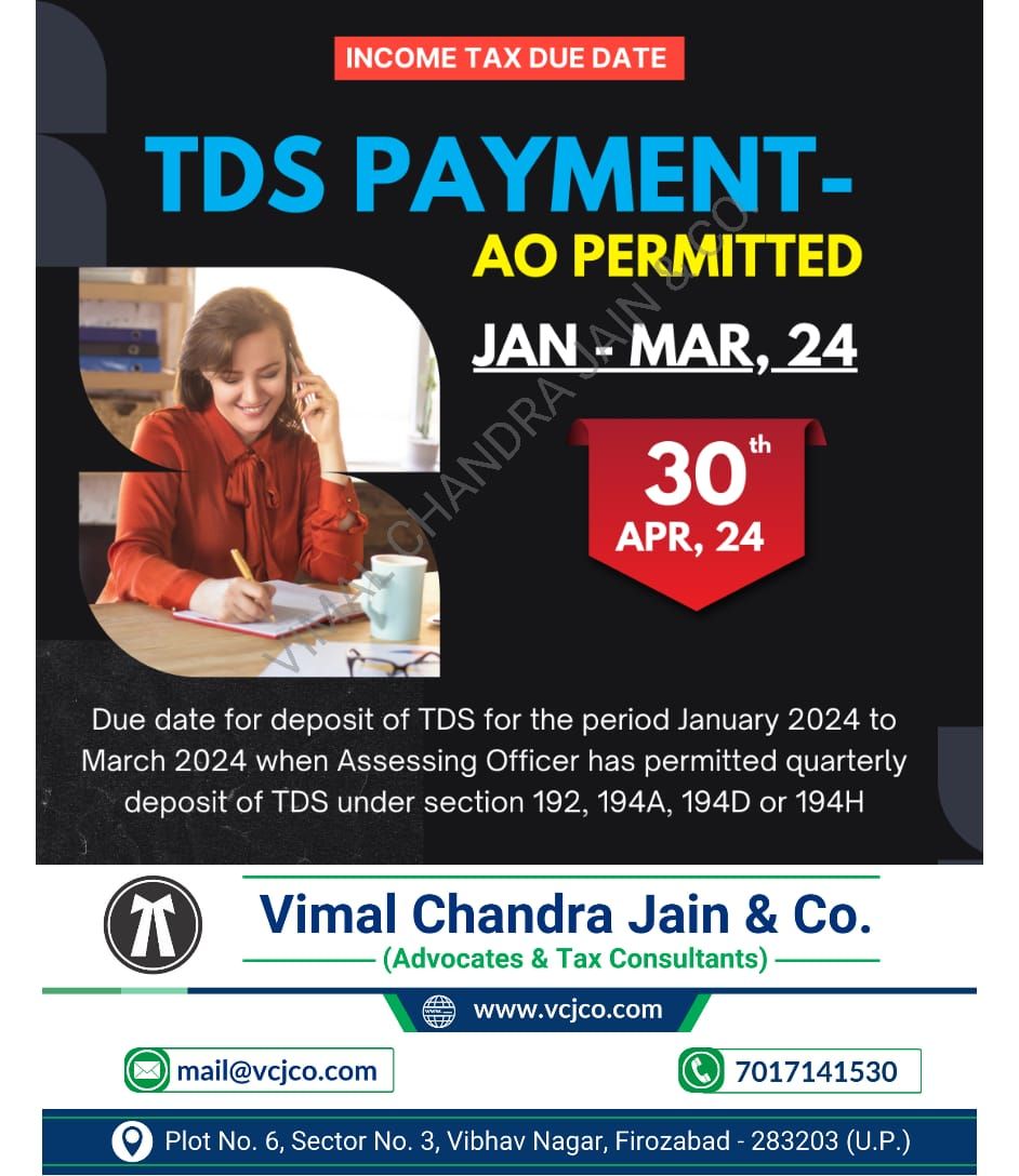 TDS Payment - AO permitted
#TDSPayment
#TaxDeduction
#IncomeTax
#TaxCompliance
#AssessingOfficer
#TaxRegulations
#FinancialManagement
#WithholdingTax
#TaxPayment
#TaxAuthorities
#vcjco #firozabad #agra #shikohabad #itr #incometaxreturn #refund #gst #gstr #gstregistration #tax