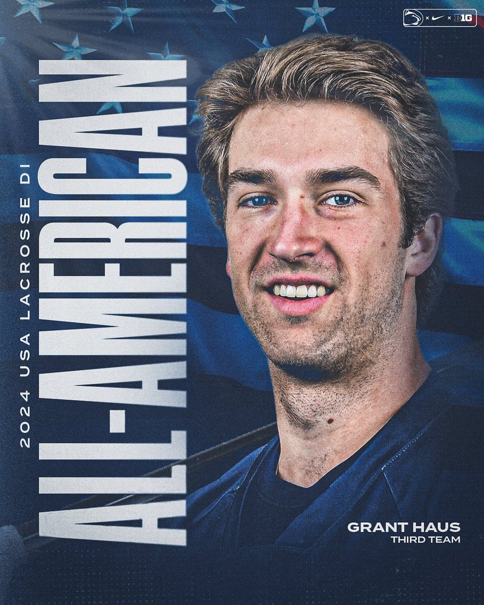 PennStateMLAX's tweet photo. Congrats to our 4⃣ @USA_Lacrosse All-Americans! 

🌟TJ Malone - Second Team
🌟Grant Haus - Third Team
🌟Jack Fracyon - Honorable Mention
🌟Alex Ross - Honorable Mention

#WeAre 🔵⚪️ https://t.co/iVqKKl5pGQ