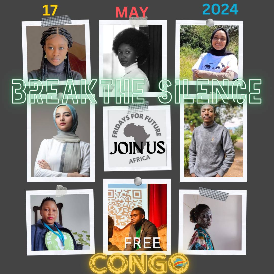 🌍 Join us on May 17, 2024, for a Day of Action! Stand with Congo against conflict and the climate crisis. Let's demand justice for the victims and protect our planet. Spread the word and share your support! #BreakTheSilence #FreeCongo #ClimateJustice
