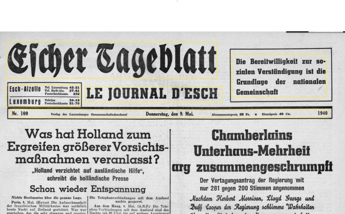 #HitlerStalinPact Luxembourg is clueless. Focus on the Netherlands, Norway and Chamberlain. Tomorrow the Nazi invasion/occupation will start. 'Schon wieder Entspannung' ' Already easing of tension again'
Escher Tageblatt Thursday, 9 May 1940
persist.lu/ark:70795/xbdq…