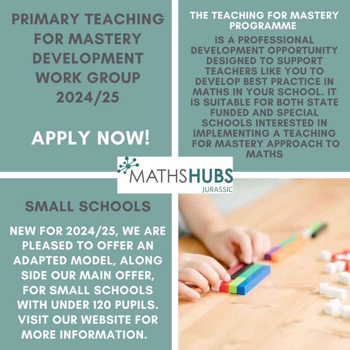 Teaching for Mastery ? Has your school taken part? Don't miss out, visit our website for more information, a chance to apply and details of our NEW Small School offer for 2024/25. bit.ly/49dVFjt @RuthTrundley @KateEames4 @hpalmer_helena @LearningMaths @MathsTeachSolns