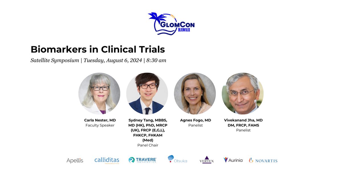 'Biomarkers in Clinical Trials'  
In this session, we will explore the vital importance of biomarkers in clinical trials, highlighting their role in monitoring glomerular disease progression, treatment response, and patient outcomes. Experts will cover recent advances in…