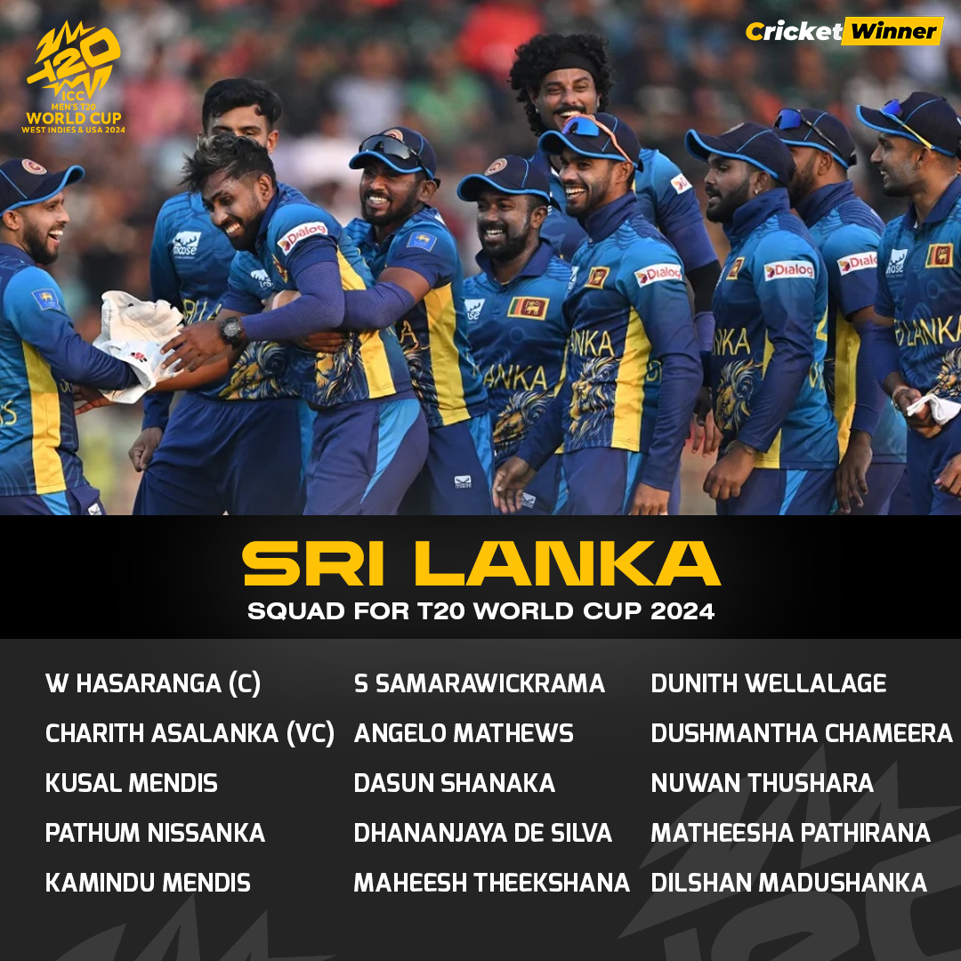 Sri Lanka announced their squad for the T20 World Cup 2024.

#T20WorldCup2024 #SriLanka #SriLankaCricket #CricketWinner