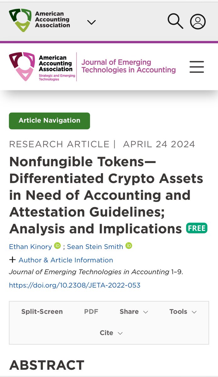 Thrilled to share my latest co-authored piece in #JETA @aaahq with Ethan Kinory focusing on #NFT #audit and #accounting issues 😎🤓

@LehmanCollege @insidehighered @CUNY 

publications.aaahq.org/jeta/article/d…