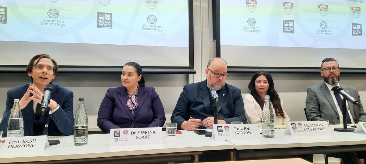 Council on Geostrategy (@congeostrategy) on Twitter photo Yesterday, <a href="/LancasterUni/">Lancaster University</a> hosted the second of the three official side events held as part of the First Sea Lord’s Sea Power Conference 2024!
Prof. Basil Germond, <a href="/Simona_Soare/">Dr Simona R. Soare</a>, Prof. Joe Burton, Manto Lourantaki and Prof. Daniel Prince spoke on the panel #SPC2024 Yesterday, <a href="/LancasterUni/">Lancaster University</a> hosted the second of the three official side events held as part of the First Sea Lord’s Sea Power Conference 2024!
Prof. Basil Germond, <a href="/Simona_Soare/">Dr Simona R. Soare</a>, Prof. Joe Burton, Manto Lourantaki and Prof. Daniel Prince spoke on the panel #SPC2024