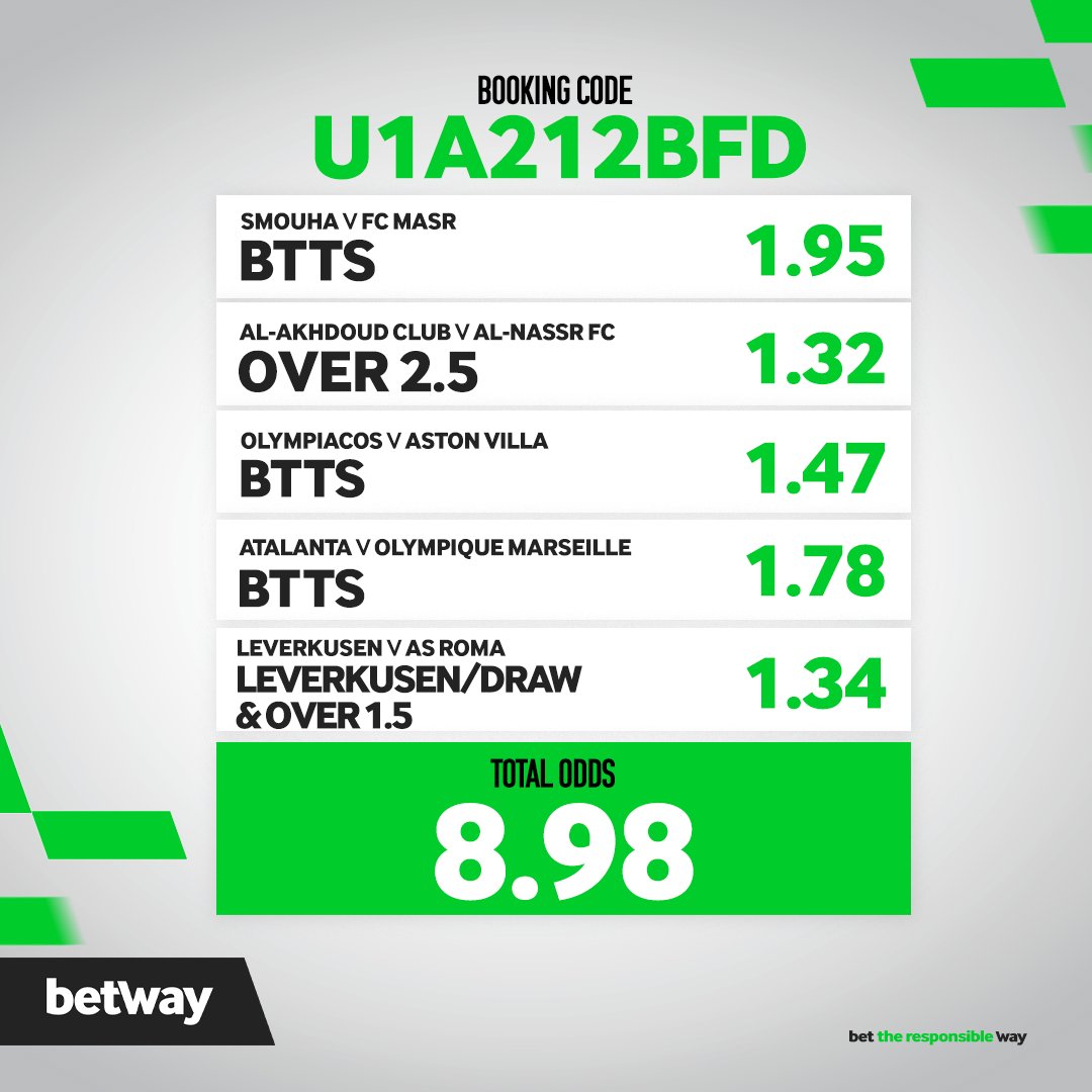 Betway Squad 📣📣📣 Betty presents to you the Thursday Betslip 🔥🔥🔥 Bet Code: X724BCF64 BET NOW 👉 bit.ly/3A4KXvJ-Betway… Azishe #BetwaySquad