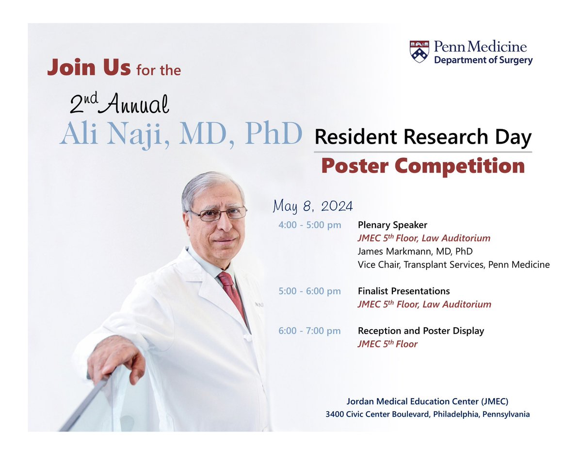 You've spent thousands of hours in the lab...
Tell us all about it!
You have 6 minutes!!
That's a wrap on the 2nd Annual Ali Naji, MD, PhD Resident Research Day. 
Thank you to all the presenters as you head back to the OR's.