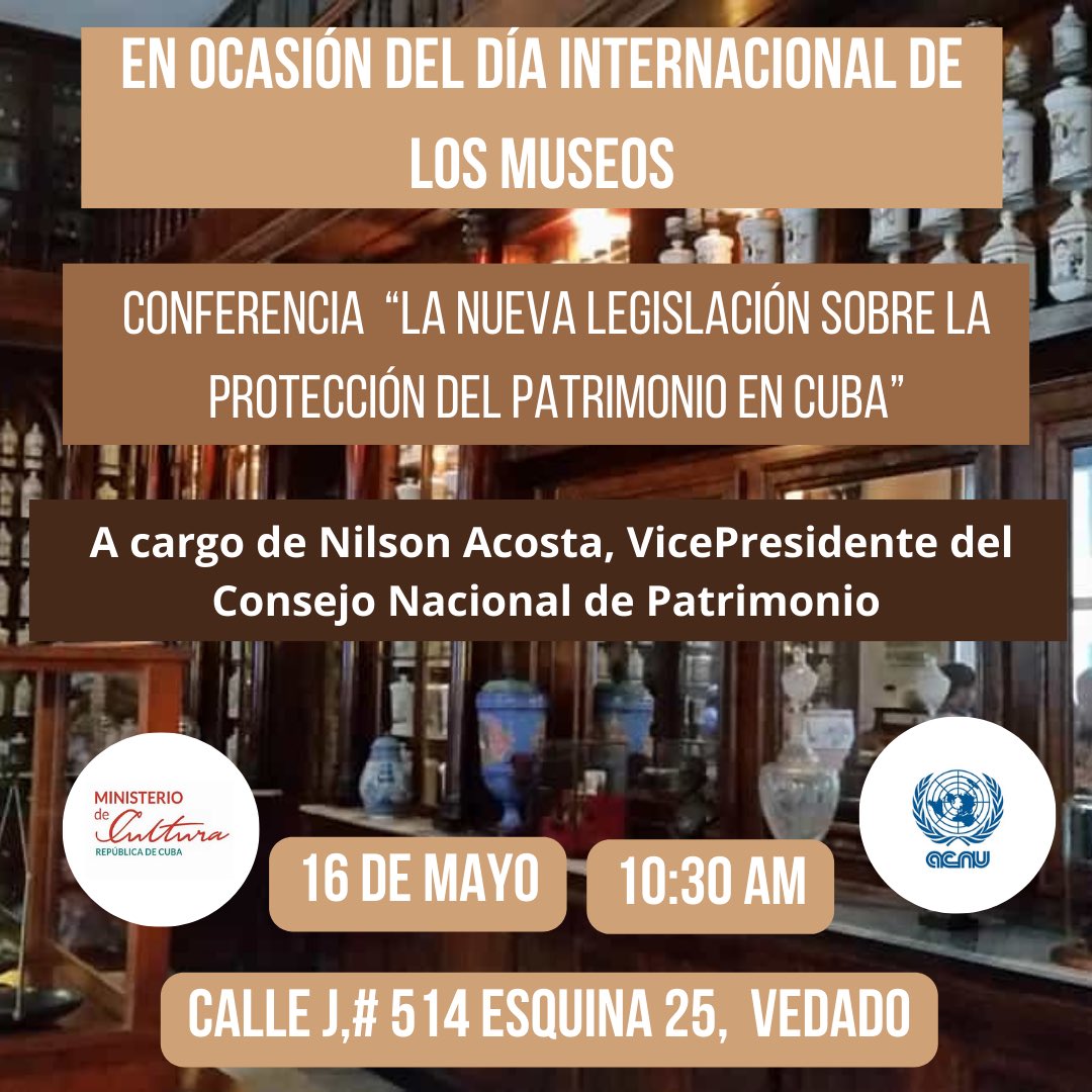 Nos complace invitarles a la conferencia “La nueva legislación sobre la protección del patrimonio en Cuba” que se realizará el próximo día 16 en nuestra sede @ACNU