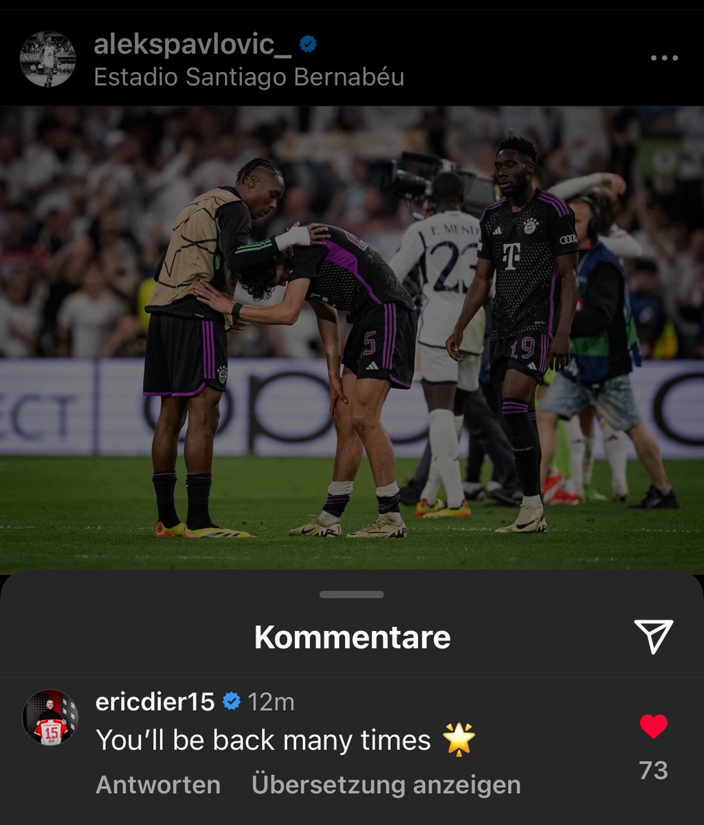 Eric Dier under Pavlovic insta Post.❤️