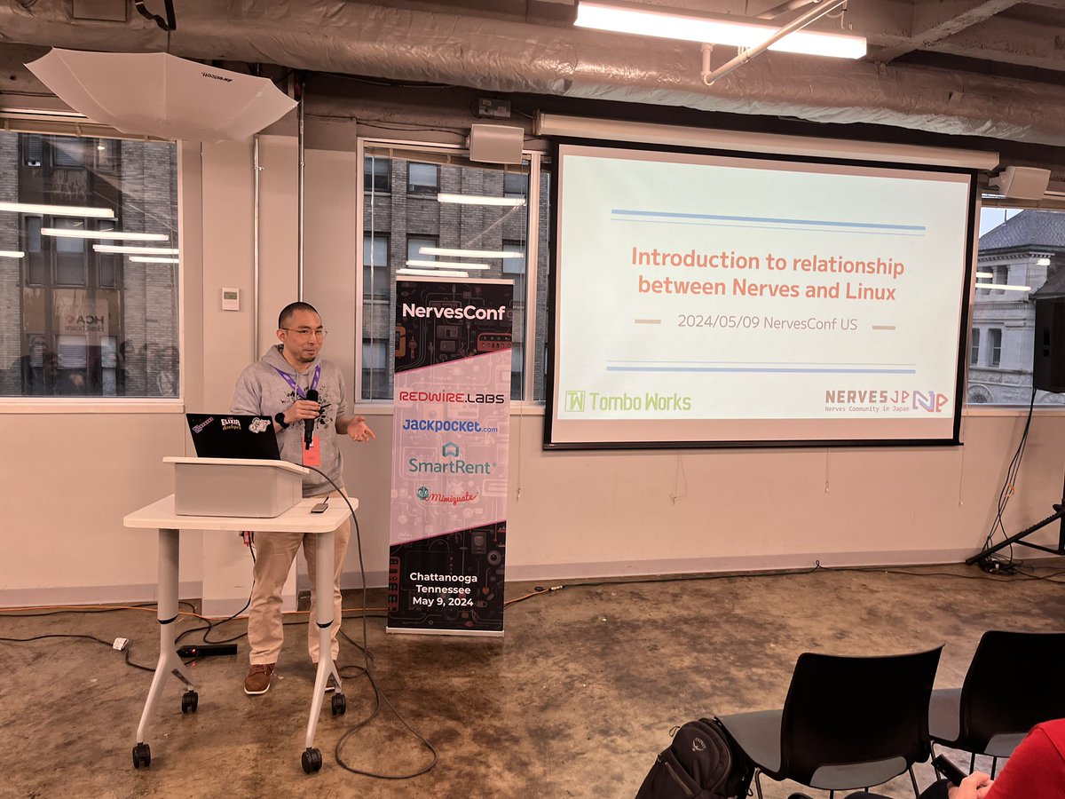 takasehideki's tweet image. go!! @pojiro3 :D 
He will share his knowledge about the relationship between Linux and @NervesProject #NervesConf #GigCityElixir