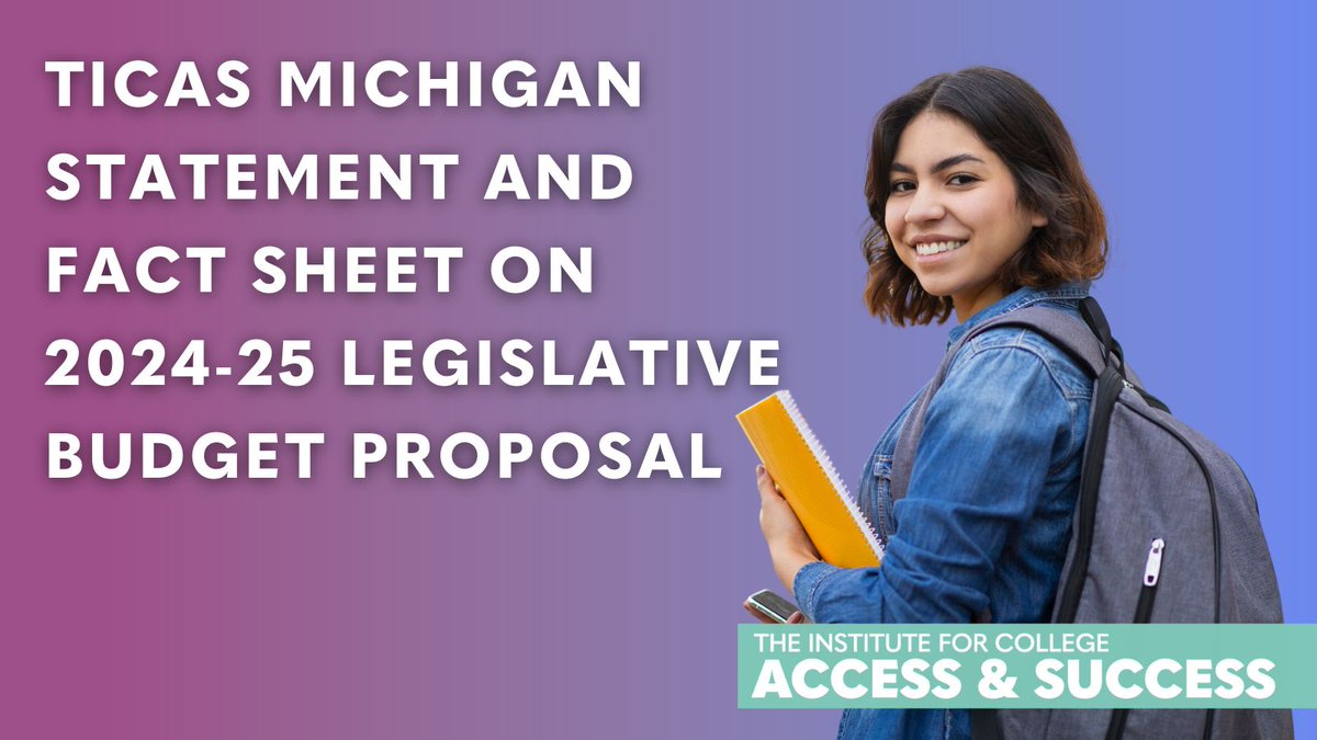 We applaud the MI Leg.'s efforts to expand career prep, streamline #FAFSA completion, ⬇️ college costs, & reduce housing expenses. Click here to read our fact sheet and recommendations, which will help maximize the impact of these investments. buff.ly/3wyoV72