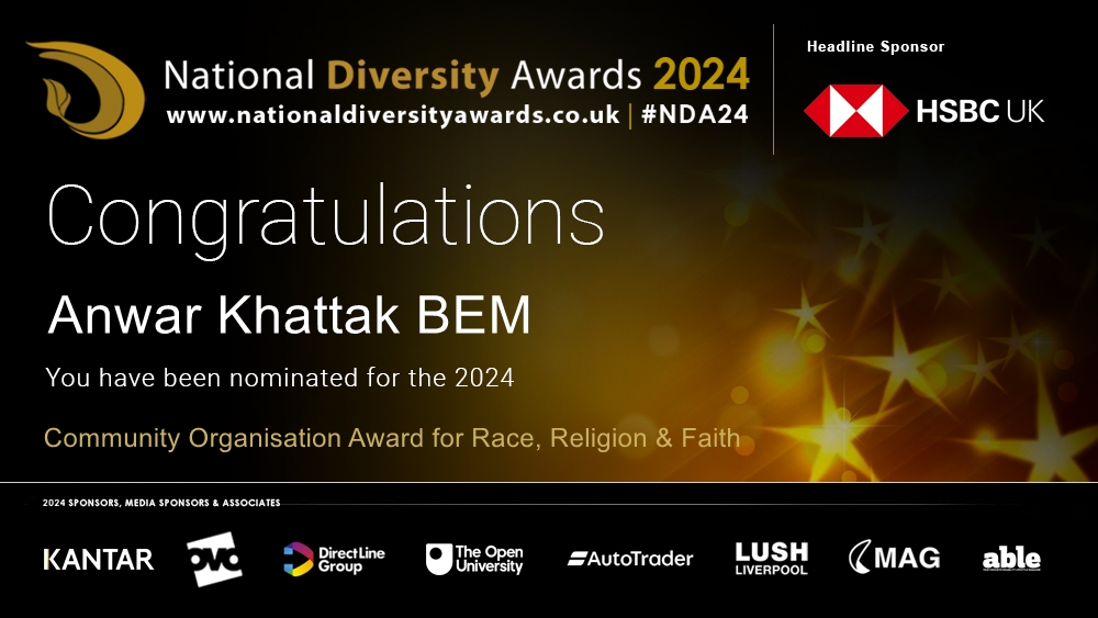 Congratulations to Anwar Khattak BEM @01khattak who has been nominated for the Community Organisation Award for Race, Religion & Faith at The National Diversity Awards 2024. To vote please visit nationaldiversityawards.co.uk/awards-2024/no… #NDA24 #Nominate #VotingNowOpen