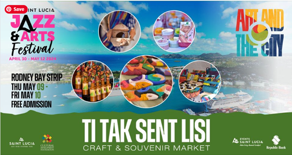 Craft & souvenir market at Rodney Bay Strip Thursday/Friday The best of Saint Lucia’s craft and souvenir items will be showcased on Thursday and Friday at the Rodney Bay Strip as part of the 2024 Saint Lucia Jazz and Arts Festival. facebook.com/calabashtv/pos…
