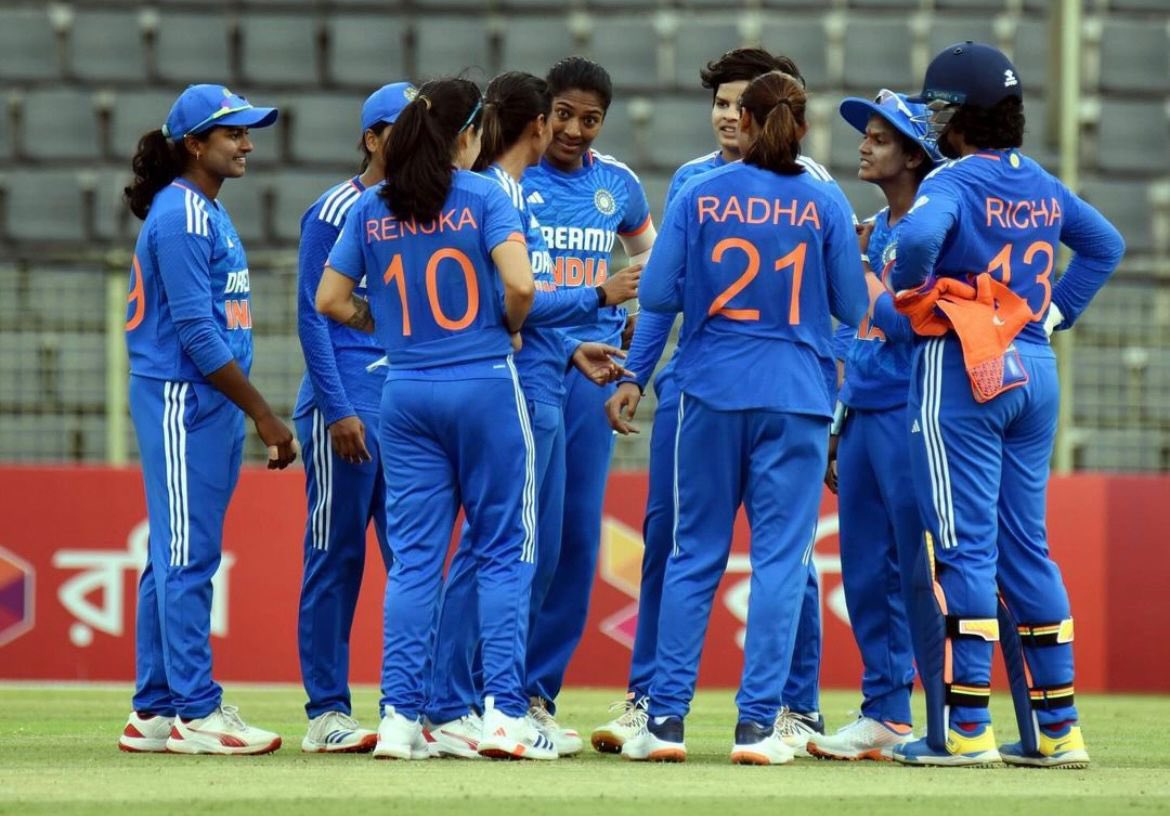 5-0 series win for Team India! 🇮🇳 A commendable batting display, followed by @Radhay_21’s splendid spell, paving the way for our victory in the 5th T20I. Congratulations to the team and the support staff on this remarkable achievement in the T20I series! @BCCIWomen