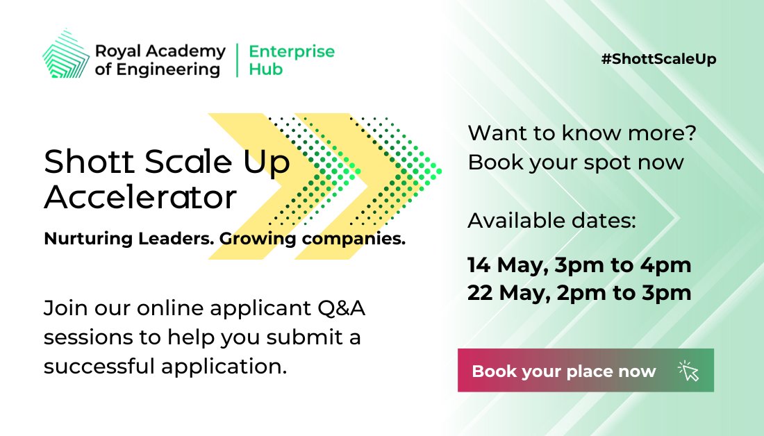 Want to know more about the #ShottScaleUp Accelerator application process, how to apply and eligibility? Join one of our Q&A sessions- this is your chance to ask questions about any aspect of the programme. Book your spot for the next one: lnkd.in/er78MMAU