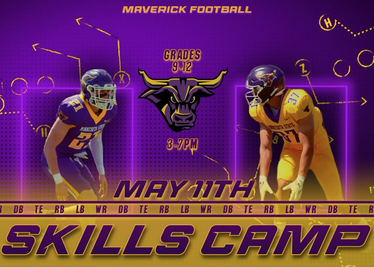 Still not too late to come earn it in two days! You think you can play at Minnesota State? Come ball out! 🤘🏽😈 #WIMavs #TwoDaysAway maverickfootballcamps.com