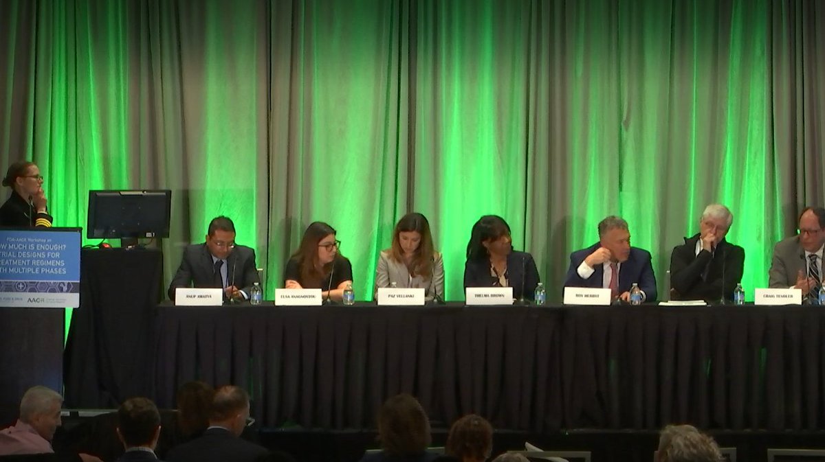 Love catching @YaleCancer being repped, often by @DrRoyHerbstYale like at today's @US_FDA -@AACR  Workshop on How Much Is Enough? Trial Designs for Treatment Regimens with Multiple Phases. I appreciate the focus on the benefit possible through improved design  #AACRSciencePolicy