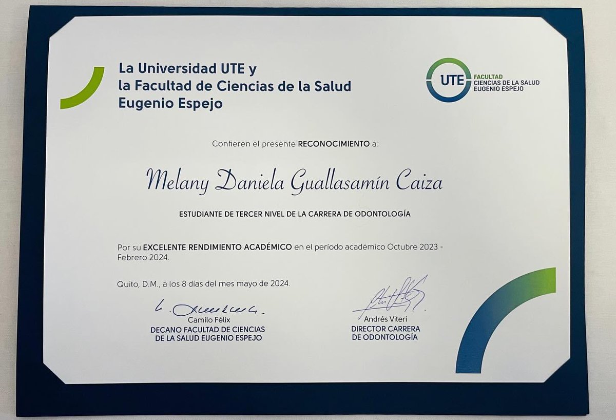 DanielGualla7's tweet photo. Felicitaciones hija Daniela Guallasamin por este reconocimiento a tu EXCELENTE RENDIMIENTO ACADÉMICO estamos muy orgullos de ti y te auguramos muchos éxitos en tu vida estudiantil, cuenta siempre con el apoyo de tus padres y de las personas que te aprecian eres una excelente hija https://t.co/wFq08SzUU9