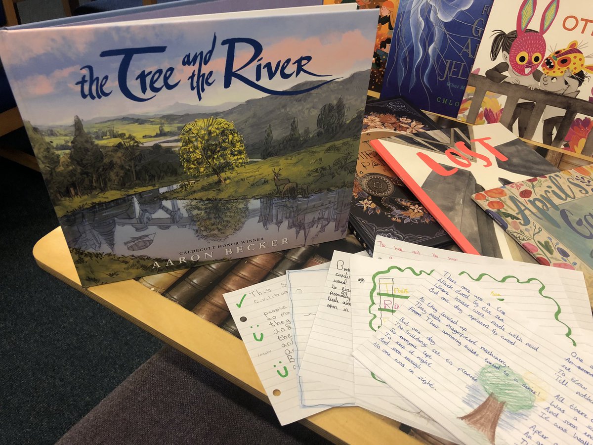 This afternoon our Yr5 shadowing group enjoyed reading The Tree and the River - a wordless picture book. Pupils then had the opportunity to write their own story using the images. #yotocarnegies2024 
#greatschoollibraries