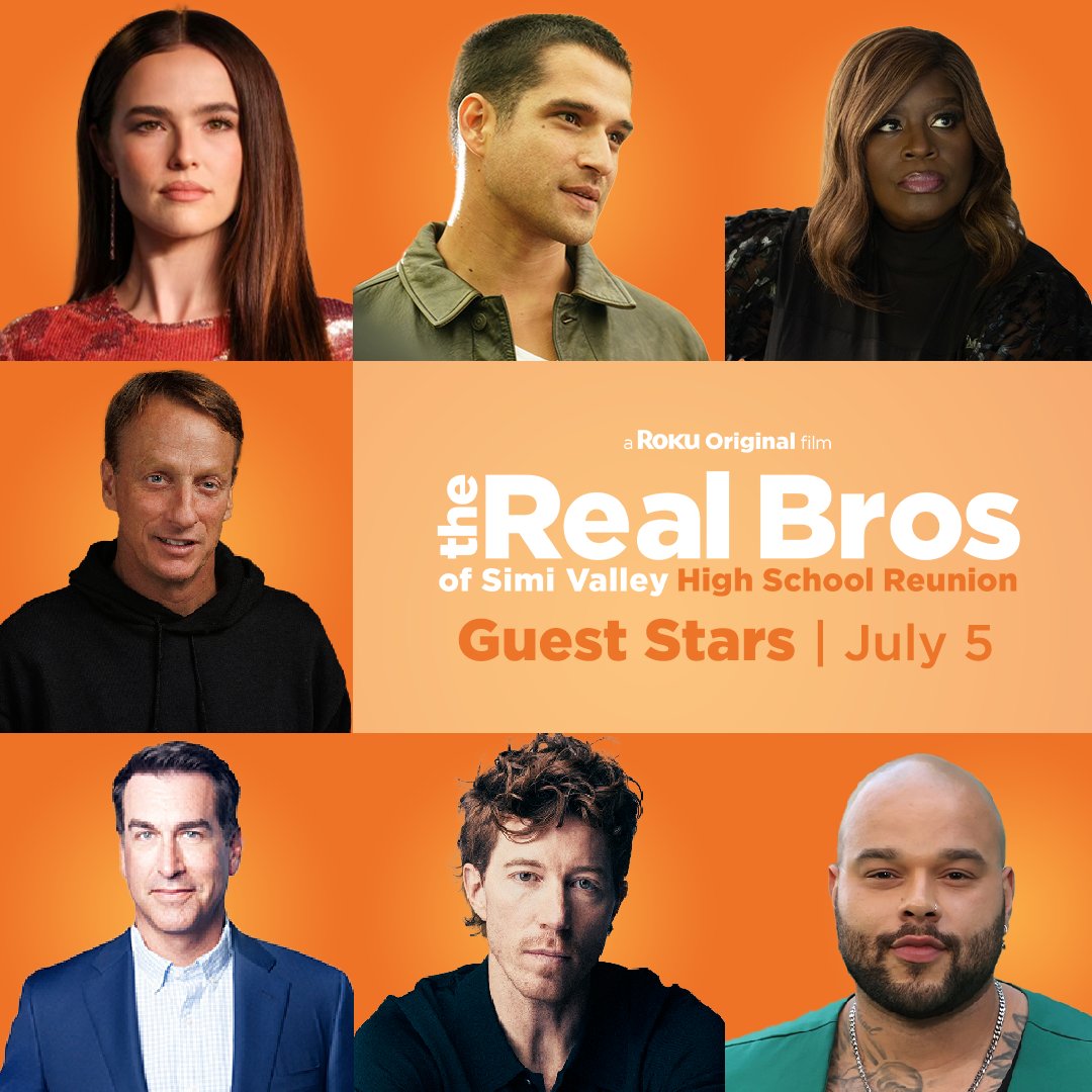 The Simi squad just got even sicker. Zoey Deutch, Tyler Posey, Retta, Tony Hawk, Rob Riggle, Shaun White and Tre Hale are set to guest star in The Real Bros of Simi Valley: High School Reunion, coming to the Roku Channel on July 5.