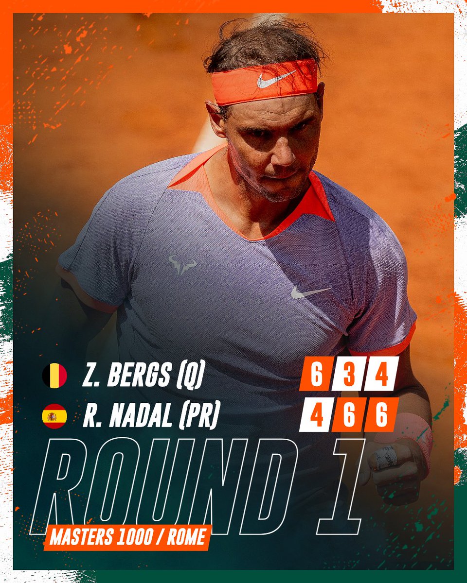 FORZA RAFA 🔥 Rafa Nadal fights back from a set down and is through to Round 2 in Rome 👊🇮🇹 #IBI24