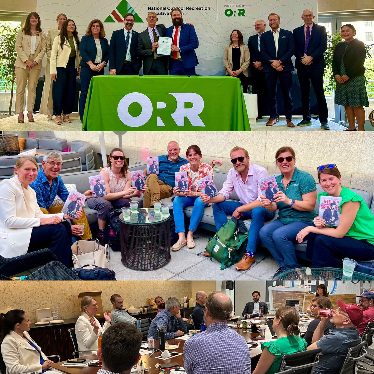 The collection of state Outdoor Recreation Industry office Directors is the 1st official “book club” for @highergroundbk a great time in DC!