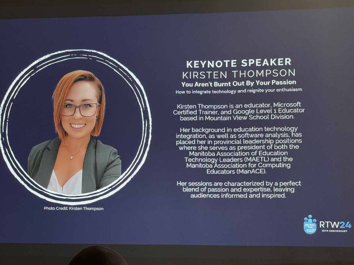 1612204's tweet image. #rtw2024 Riding The Wave 24 @Thompsonclass and @DaphneMcmenemy Opening and closing Keynotes - #mbed #mbedchat #learning #ai