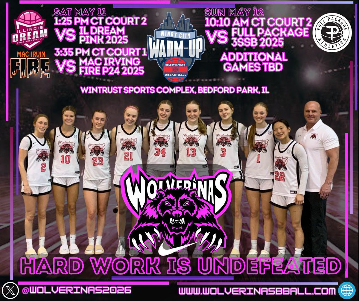 The U17 Wolverinas are back in action this weekend in Chicago! Schedule below: