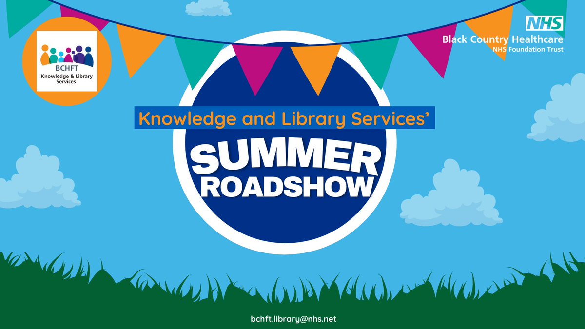 More details coming soon! @BCHFTLibrary will be on the road this Summer visiting sites across the Black Country to talk about how we can save you time by finding the #evidence you need to make informed decisions and enhance #PatientCare