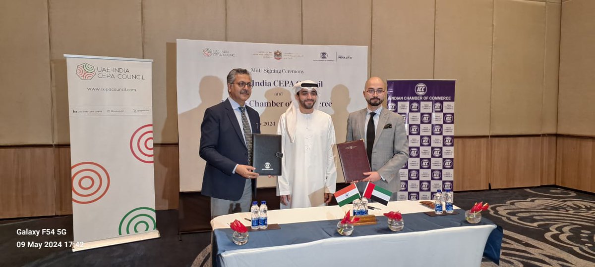 We are pleased to announce the successful signing of an MoU between the UAE-India CEPA Council (@cepacouncil) and Indian Chamber of Commerce. This landmark event was graced by H.E. Abdulnasser Jamal Alshaali, PhD, Ambassador of UAE to India. This strategic partnership marks a…