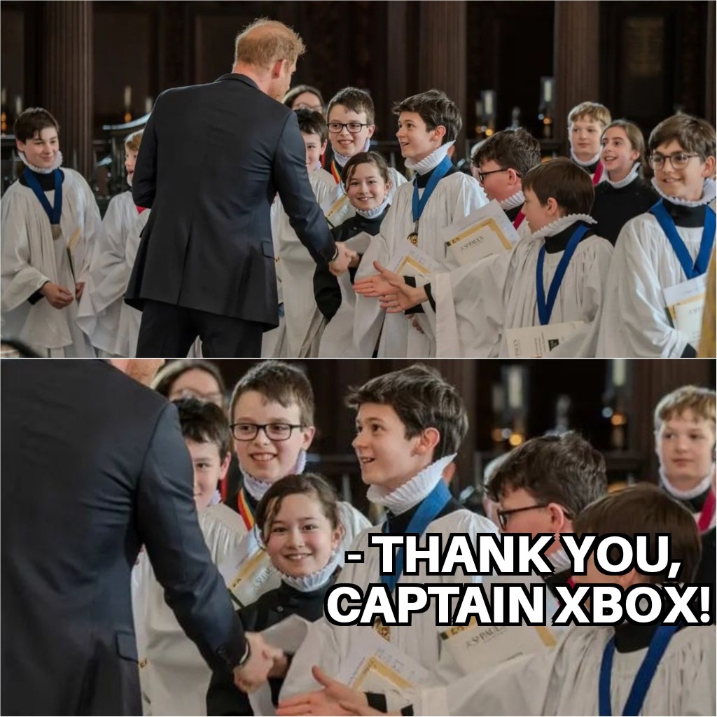 Harry:'Keep this in mind,children! To become a war hero and earn medals like mine, always put your Xbox or Playstation controller on charge before going to bed!'#CaptainXbox #MeghanAndHarryAreAJoke