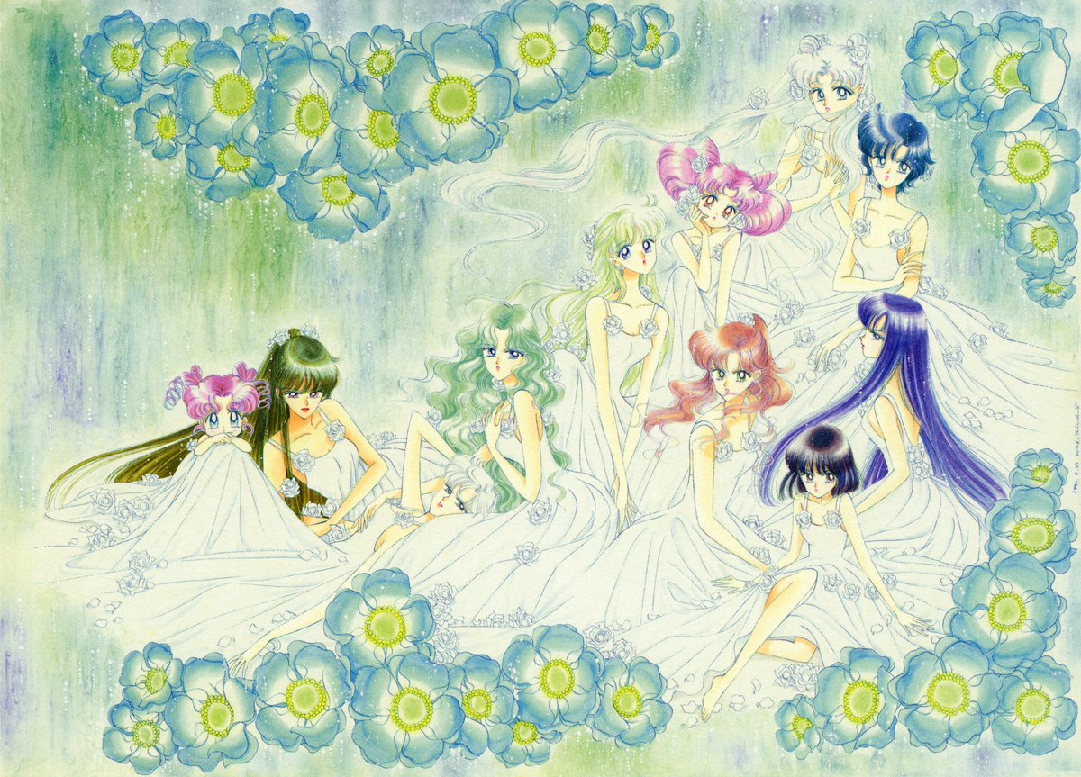 Chibi Chibi, Setsuna, Haruka, Michiru, Minako, Chibiusa, Usagi, Ami, Rei, Hotaru and Makoto. 1996. #SailorMoon